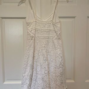 White Lace Spaghetti Strap Dress!